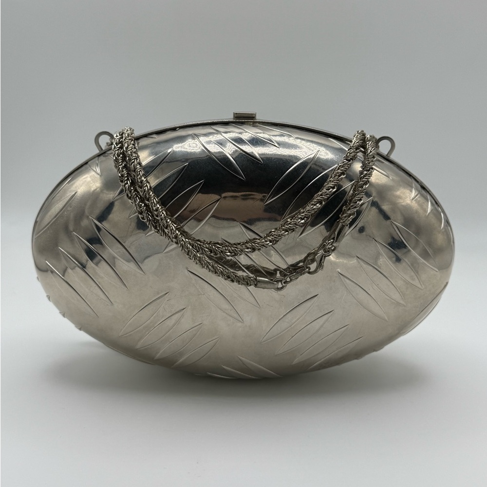 RARE Balenciaga Vintage Clutch Silver - Picture 4 of 11